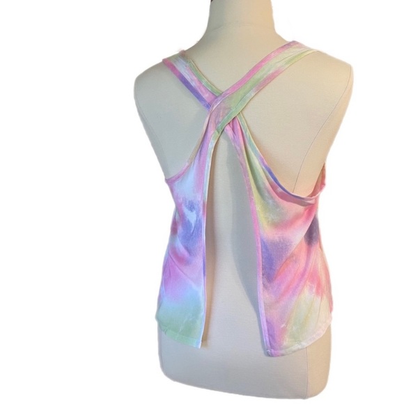 Spoiled Pastel Tie-Dye Open Back Flowy Tank Top - size XL - NWOT - Picture 3 of 8